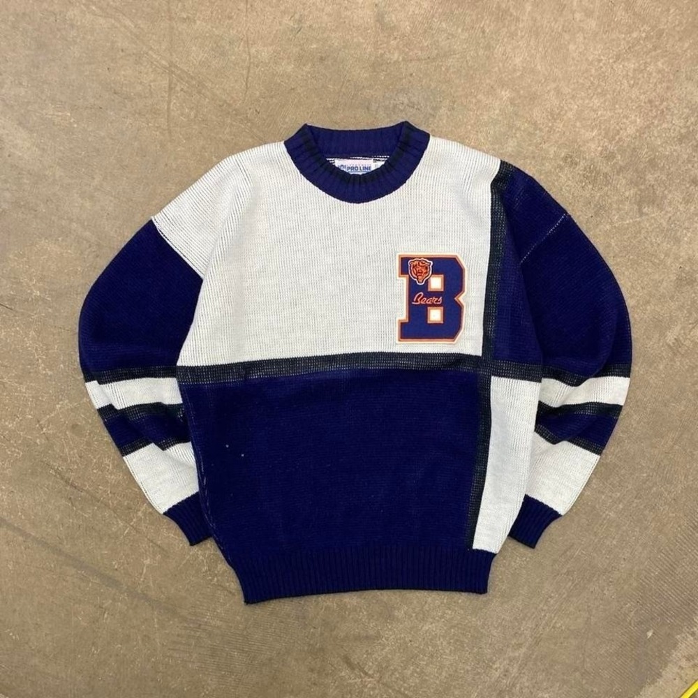Vintage Chicago Bears NFL Pro Line Cliff Engle Authentic 80s Made USA Sweater‎ L